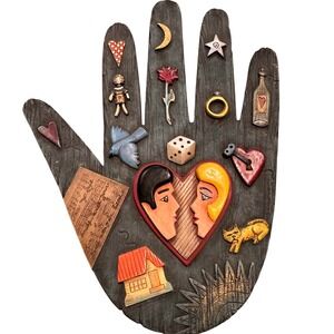 Robert Shields The Hand of Marriage Wooden Folk Art Wall Decor